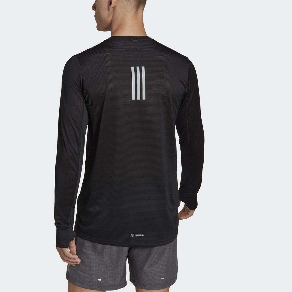 Adidas Contrast Brand Logo Print Round Neck Long Sleeve T-Shirt Men Tops Black HM8436