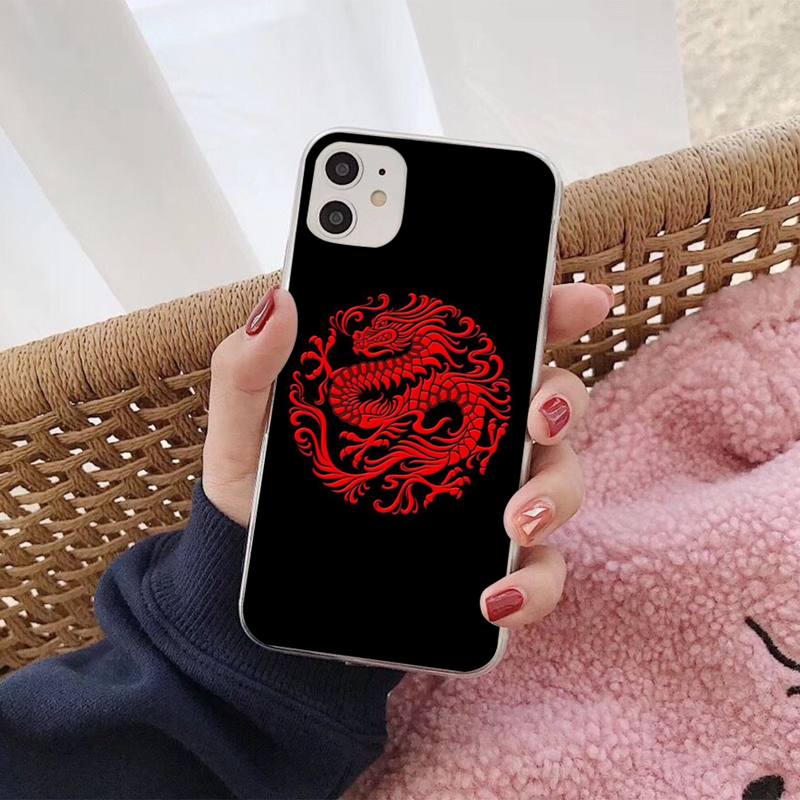 Fashion Dragon Animal Pattern Phone Case for iphone 13 8 7 6S Plus X 5S SE 2020 XR 11 12 mini pro XS MAX