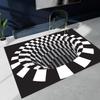 3D Optical Illusion Black White Grid Rug Living Room Office Modern Non-Slip Floor Mat Nordic Style
