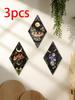 Mushroom Butterfly Pattern Wooden Wall Decor Rhomboid Wall Hanging Boho Home Decoration Witch Decor Room Decors Aesthetic Gift