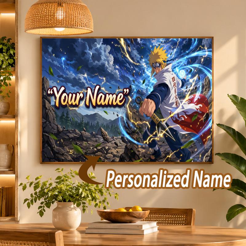 Minato Namikaze Custom Name Diamond Painting Personalized 5D Full Drill DIY Diamond Art Home Decor