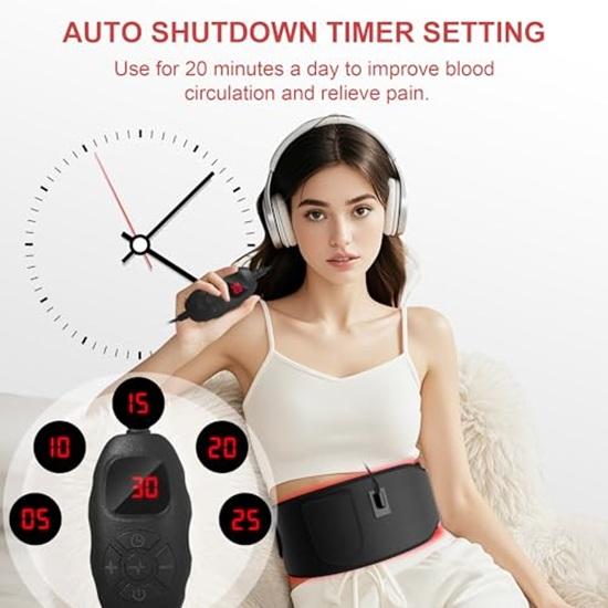 Red Light Therapy for Body 5 Light Levels Infrared Heat Therapy Belt Wrap for Back Waist Muscle Pain Relief 660nm 850nm Led Beads Device with Timer