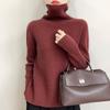 2025 Autumn/Winter High-Neck Pure Wool Ribbed Knitwear Loose Pullover Base Layer