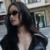 Women's High-End Retro Oval Sunglasses with UV Protection - Ni Ni Cai Wenjing Style