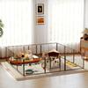 12 Panels Heavy Duty Puppy Playpen, for Small Dogs, Indoor and Outdoor Use - Silver