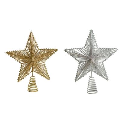 Christmas Tree Top Ornament Metal Star Shaped Tree Toppers Pentagrams Decoration for Home and Mall Parties Supplies
