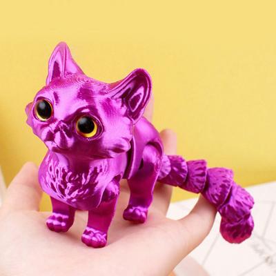 3D-gedrucktes Katzenspielzeug Stressabbau Simulations-Katzenspielzeug Gelenktes Tier Fidget-Spielzeug Desktop-Haustiermodell Büro Schreibtisch Dekoration Ornament