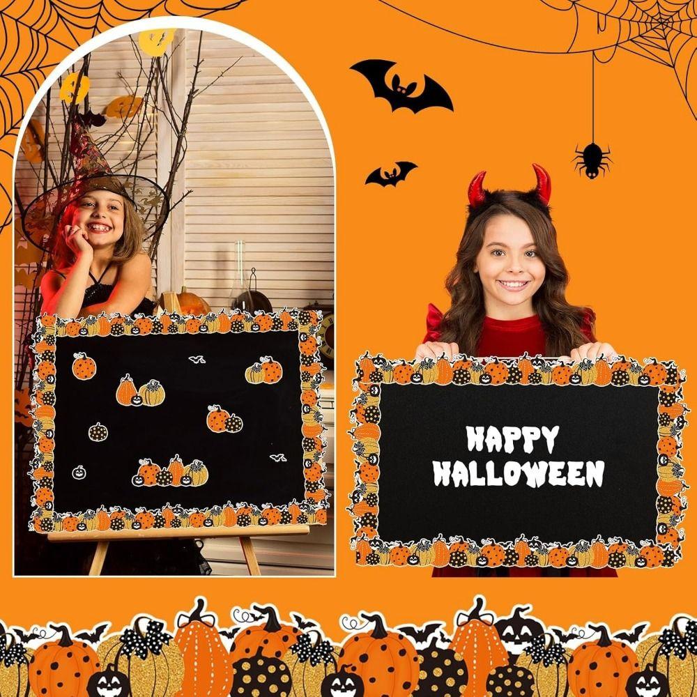 Wave Sticker Halloween Border Sticker Chalkboard Decorative Sticker Photo Frame Wall Decor