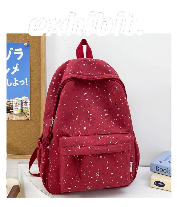 Schoolbag Korean Ins Wind Star Backpack Female Large Capacity Junior High School Student School Bag Leisure Travel Computer Backpack