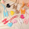 Leather Keychain Heart Letter Charm Pendant Keyring Fashion Simple All-Matching Bag Decoration Jewelry Accessories