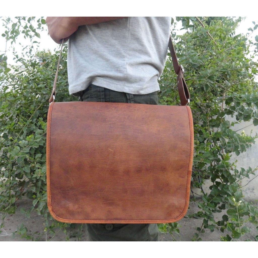 New Men & women Genuine Vintage Brown Leather Messenger Bag Shoulder bag