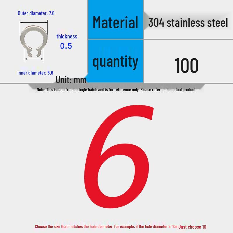 304 Stainless Steel Snap Ring for 3-200 Bearing