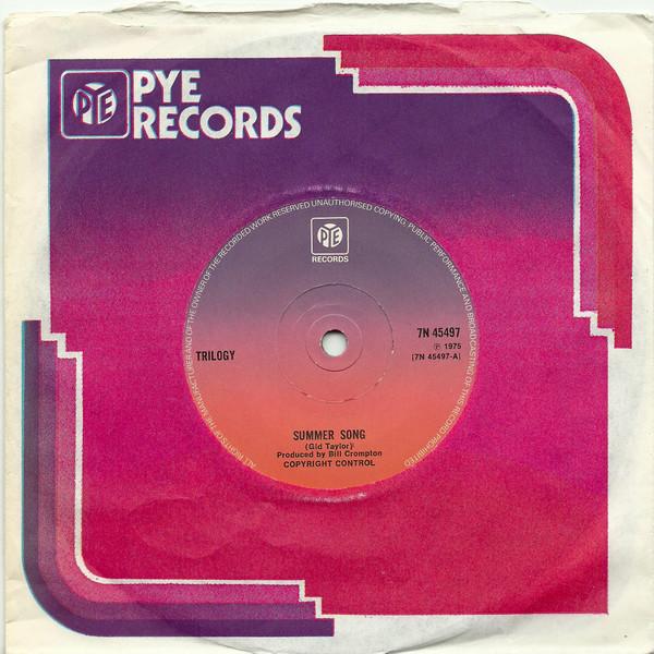

7-дюймовая пластинка TRILOGY 45 Summer Song 7N45497 Pye Records 1975 UK Rock Б/у