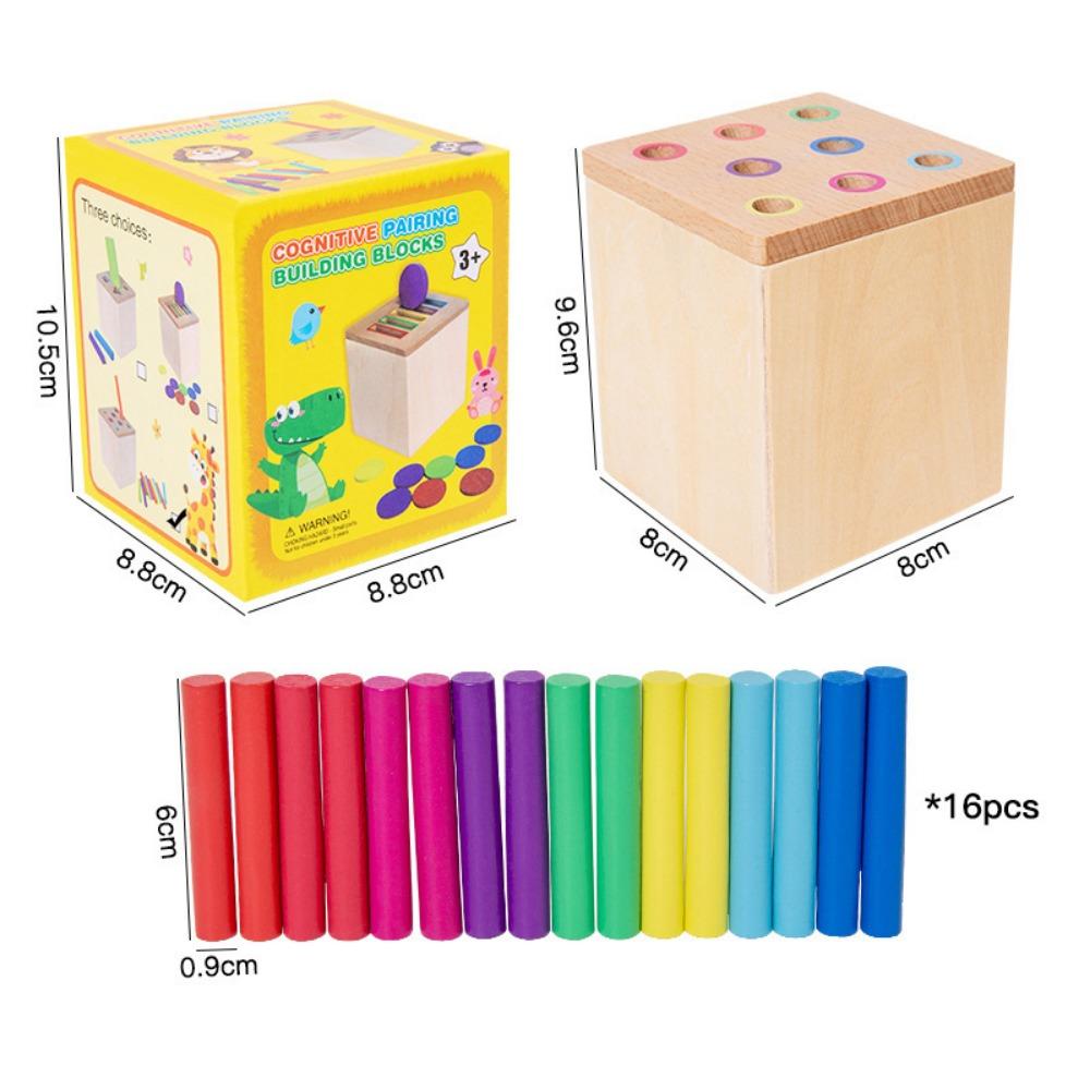 

Игрушки Монтессори Деревянные игрушки для сортировки по цветам Коробка с формами Навыки мелкой моторики Сенсорные игры на сопоставление Развивающие детские игрушки для 1-3 лет