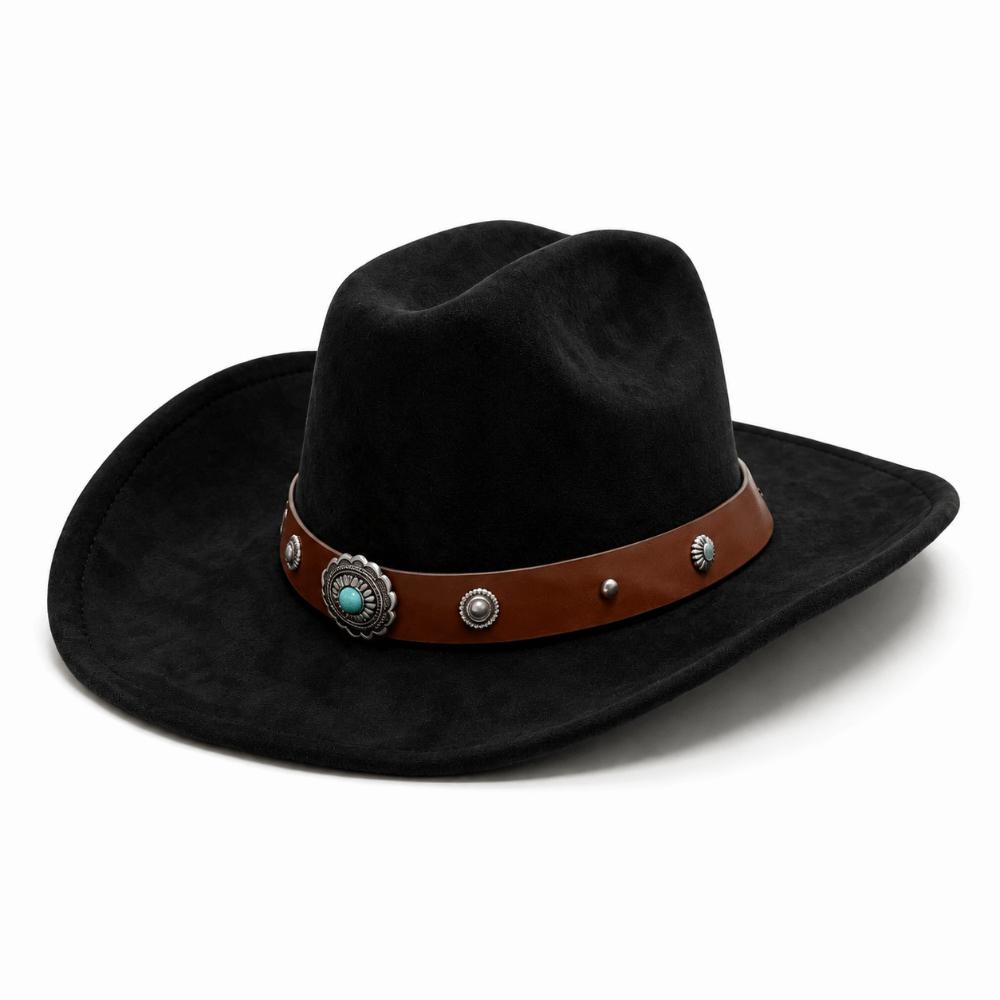 Faux Suede Western Cowboy Hat Decorative Concho Band Western Ranch Hat Cowgirl Hat Western Outfits
