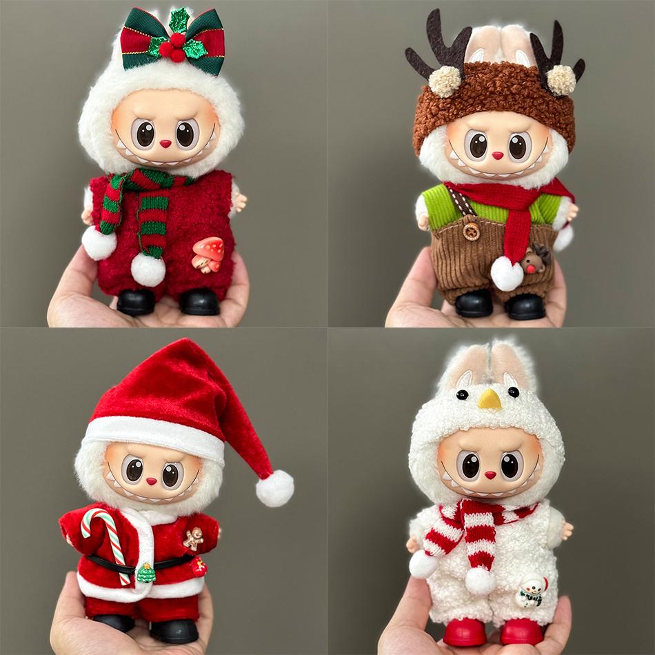 Labubu Christmas Costume Santa Claus Reindeer Set V1 V2 V3 Labubu Dolls Christmas Atmosphere Cute Accessories Winter Clothing