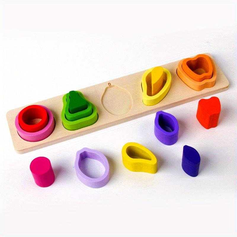 

Montessori Wooden Sorting and Stacking Toys, Color Shape Sorting Blocks, Early Learning Educational Toys, Christmas Gift