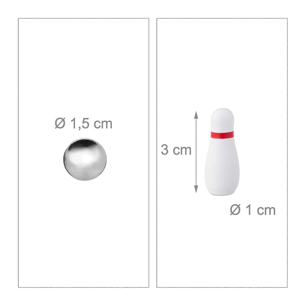 Mini Wooden Desktop Table Top Bowling Game, Set With 10 Pins, Strategy Game For Adults & Children