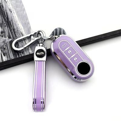 Auto Shell Fob for Fiat 500 Ducato Panda 500L Punto Lancia Musa for Citroen Jumper for Peugeot Boxer TPU Car Flip Key Case Cover