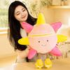 35cm Fun Cute Sun Plush Doll Pillow Colorful Roller Skating Rainbow Smile Sun Sky Plush Toy Home Decor Gift For Kids