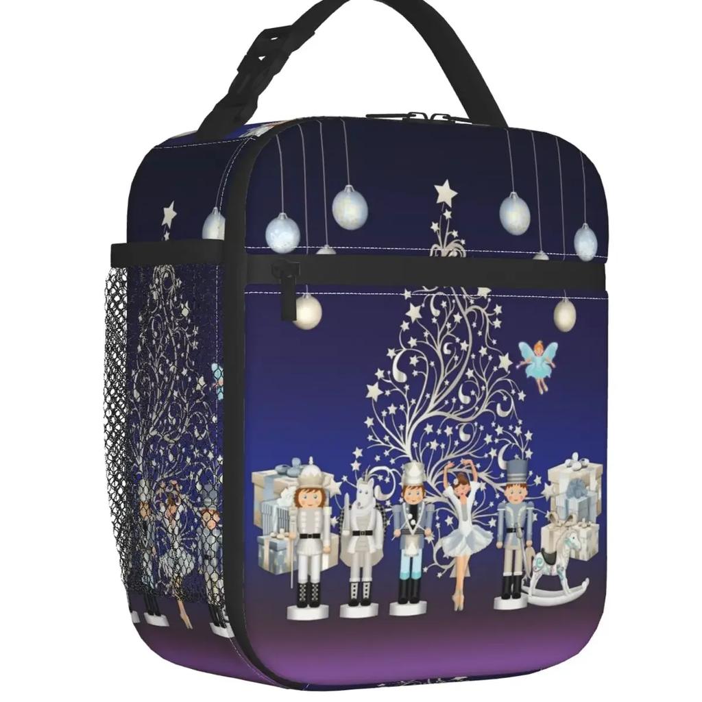 Nutcracker Ballet Dancer Thermal Insulated Lunch Bag Women Resuable Lunch Tote for Outdoor Camping Travel Multifunction Food Box