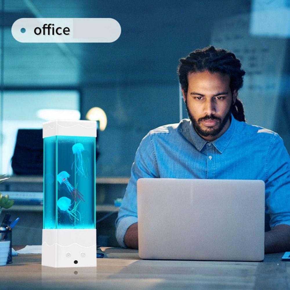 Color-Changing Night Light USB Charging Desktop Light Creative LED Jellyfish Lamp  Bedroom