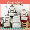 School Backpack Five Piece Set For Girls With Letter Pattern For Campus Use
