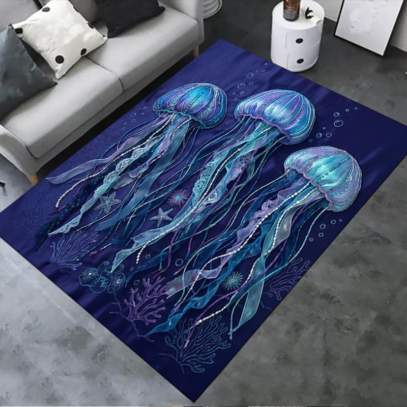 

2025 New Fantasy Jellyfish Carpet Rug for Living Room Bedroom Home Sofa Decoration,Kids play Non-slip Floor Mat 40x60cm( 15x23in )