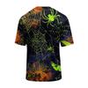 Men Casual Crew Neck Lightweight Breathable Short Sleeve T Shirt with Halloween Web Print for Daily Wear