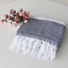 Turkey Beach Towel Wrap Scarf With Tassel Cotton Linen Striped Quick-Drying Shawl Outdoor Sunscreen Scarf Picnic Mat 180*100Cm