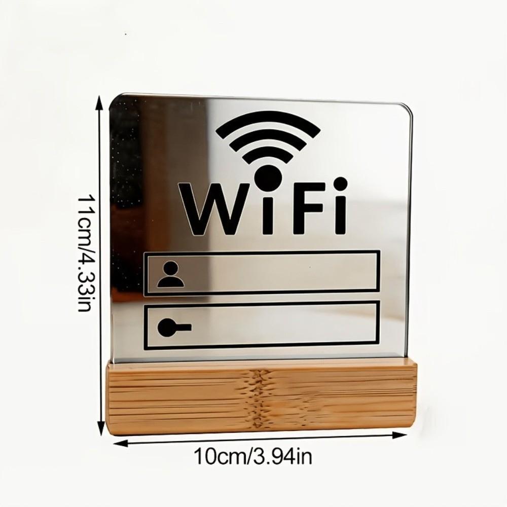 Modern Style Acrylic Mirror WiFi Sign Acrylic WiFi Sign Notice Board Handwriting WiFi Password