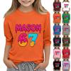Children's Fashion Three-Quarter Sleeve Round Neck Printed Casual T-Shirt Top