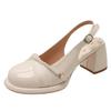 Paired Skirt Mid-heel Mary Jane Shoes Women's Summer New Temperament Pearl Sweet Bag Head Sandals