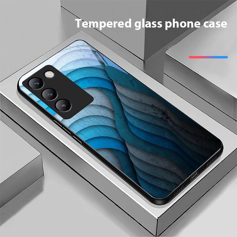 Bunte Elemente Für Y72 33S 11 03 36 96 Lite 35 16 Iqoo 12 V40 SE 5G 29 40 21 30 X80 Pro Vivo Gehärtetes Glas Handyhülle Schwarz