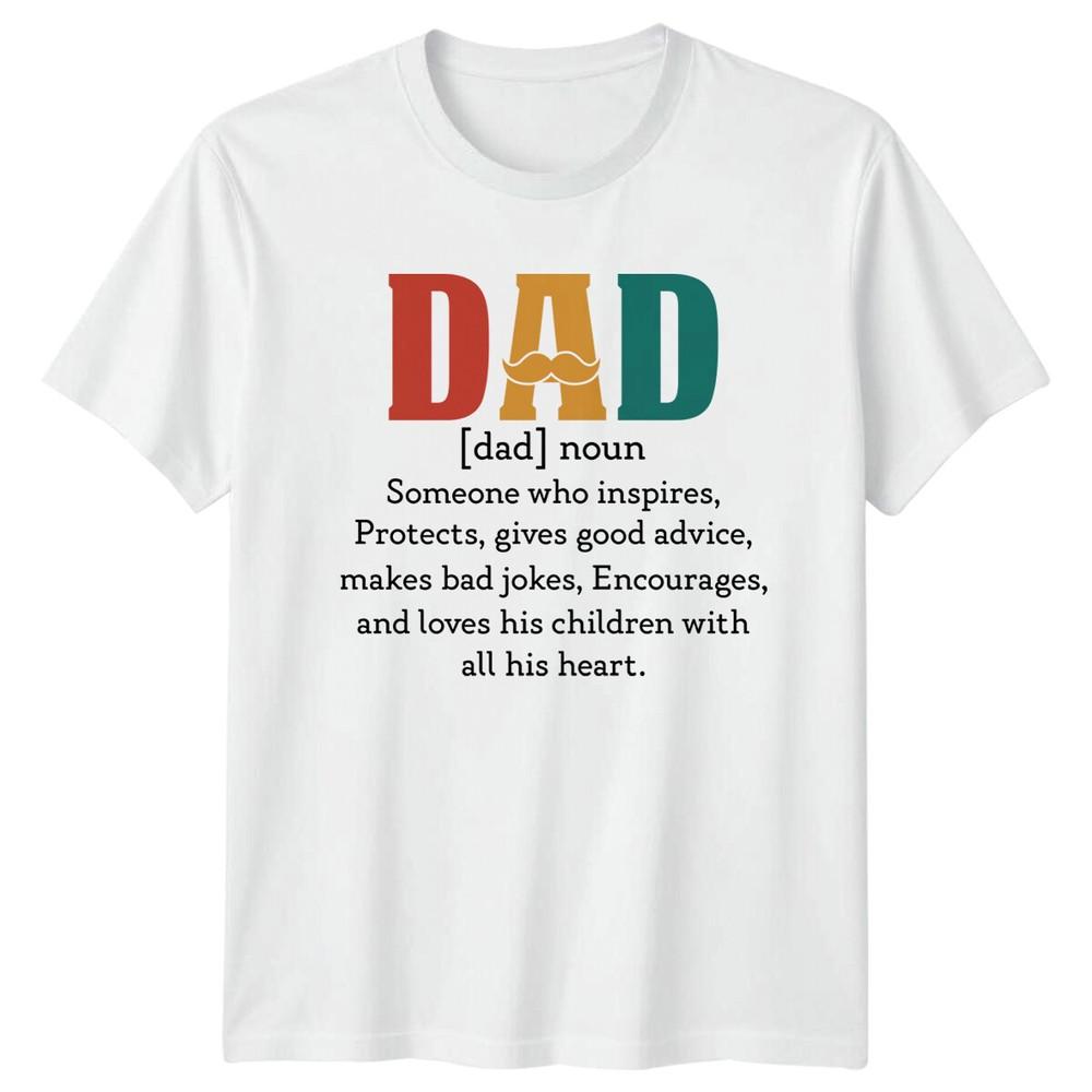 Dad Noun Funny Fathers Day TShirt Someone Who Inspires Protects S