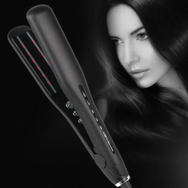 High Quality Infrared Hair Care Splint Massage Does Not Hurt Hair Straightener Barbershop Special Straight Curl Dual-use