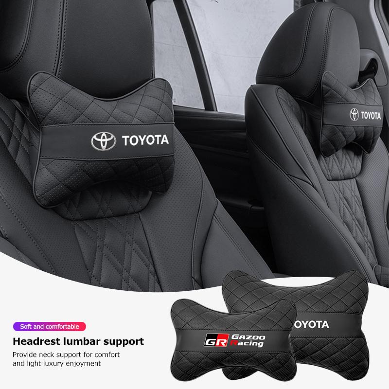 Car Seat Headrest Neck Pillow Lumbar Waist Support Cushion For Toyota Corolla Yaris Prius CHR Camry Auris Prado RAV4 Hilux Aygo