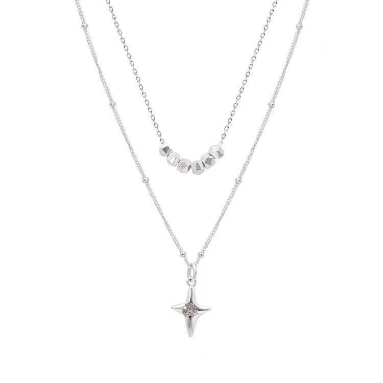 Simple And Versatile, Sweet And Cool Double-Layer Niche Design Necklace, Fashionable Commuting, Exquisite Collarbone Chain.