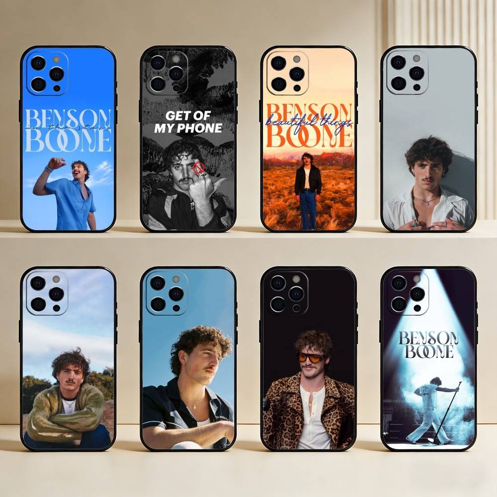 B-Benson Singer B-Boone Handyhülle Für iPhone17,16,15,14,13,12 Plus,Max Weiches Silikon Schwarze Hülle