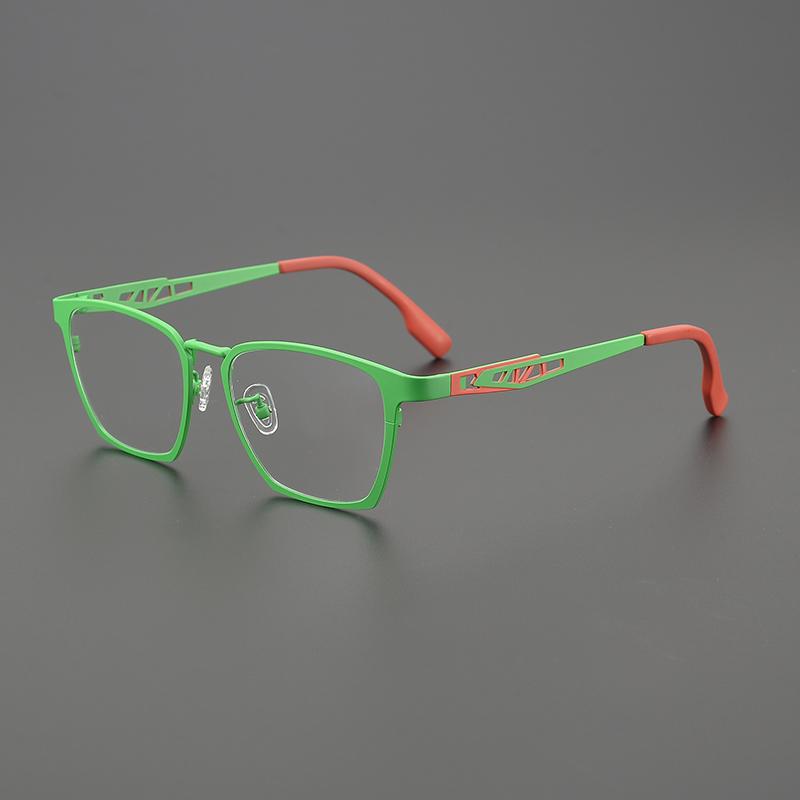 Retro pure titanium glasses frame, men s and women s square ultra-light glasses frame, personalized luxury brand designer glasse C1