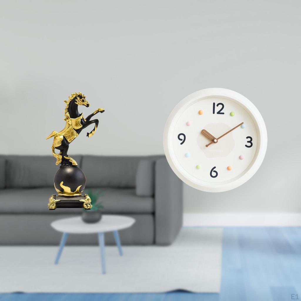 Sculpture Clock Figurine Tabletop Ornament for Bedroom Living Room Desk Centerpiece Fireplace Home