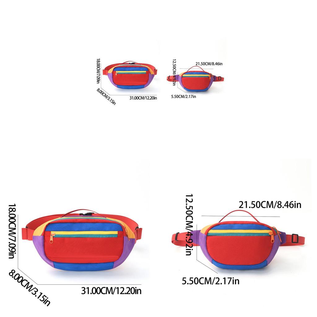 Polyester Hip Bag For Couples With Zipper Pockets For Outdoor Sports And Daily Use