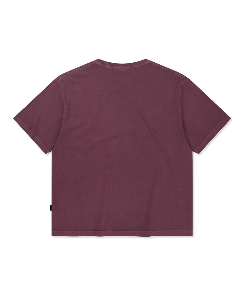 BROWNBREATH Stamp Tag Pigment Tee - Burgandy