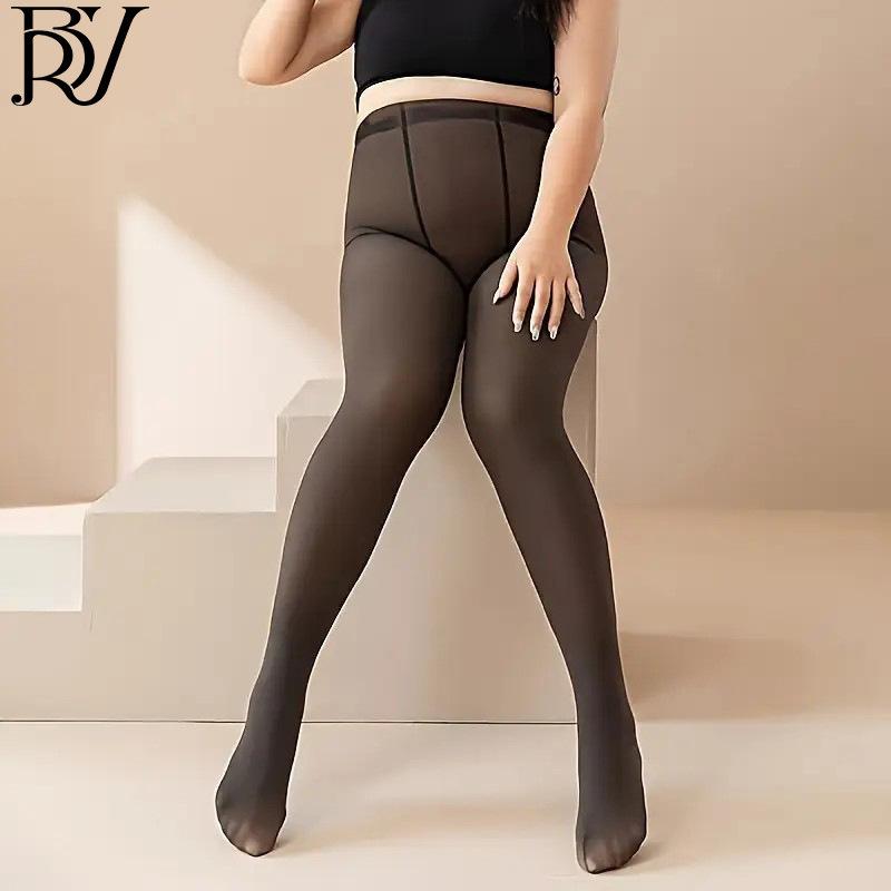 Extra Large Size 150Kg Skin-Permeable Pants Integrated Pants Autumn And Winter Warm Thickened Fleece Leggings Stockings Pantyhose