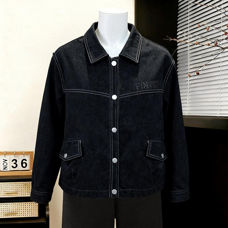 Spring 2026 Retro Hong Kong Style Denim Jacket - Korean Fashion, Stylish and Versatile Casual Loose Top L (recommended for 110-125 jin)
