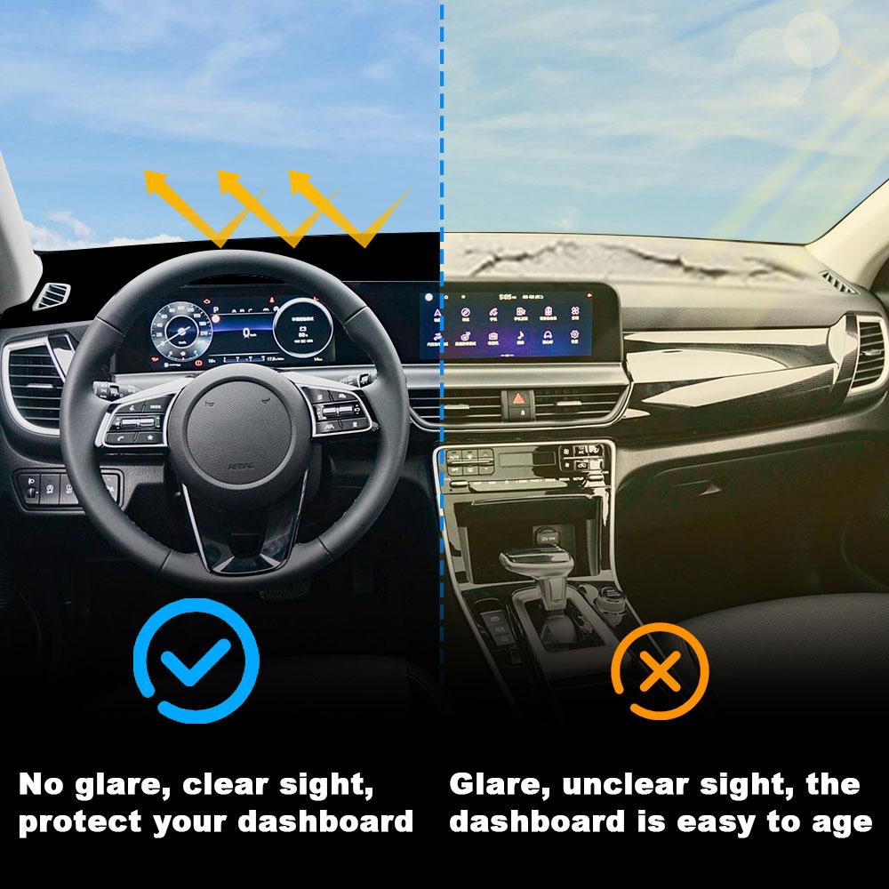 Für Kia Seltos 2025 2025 2025 2025 Armaturenbrettabdeckung Anti-Sonne Anti-Rutsch-Matte Sonnenschutz Dashmat Teppich Auto Zubehör