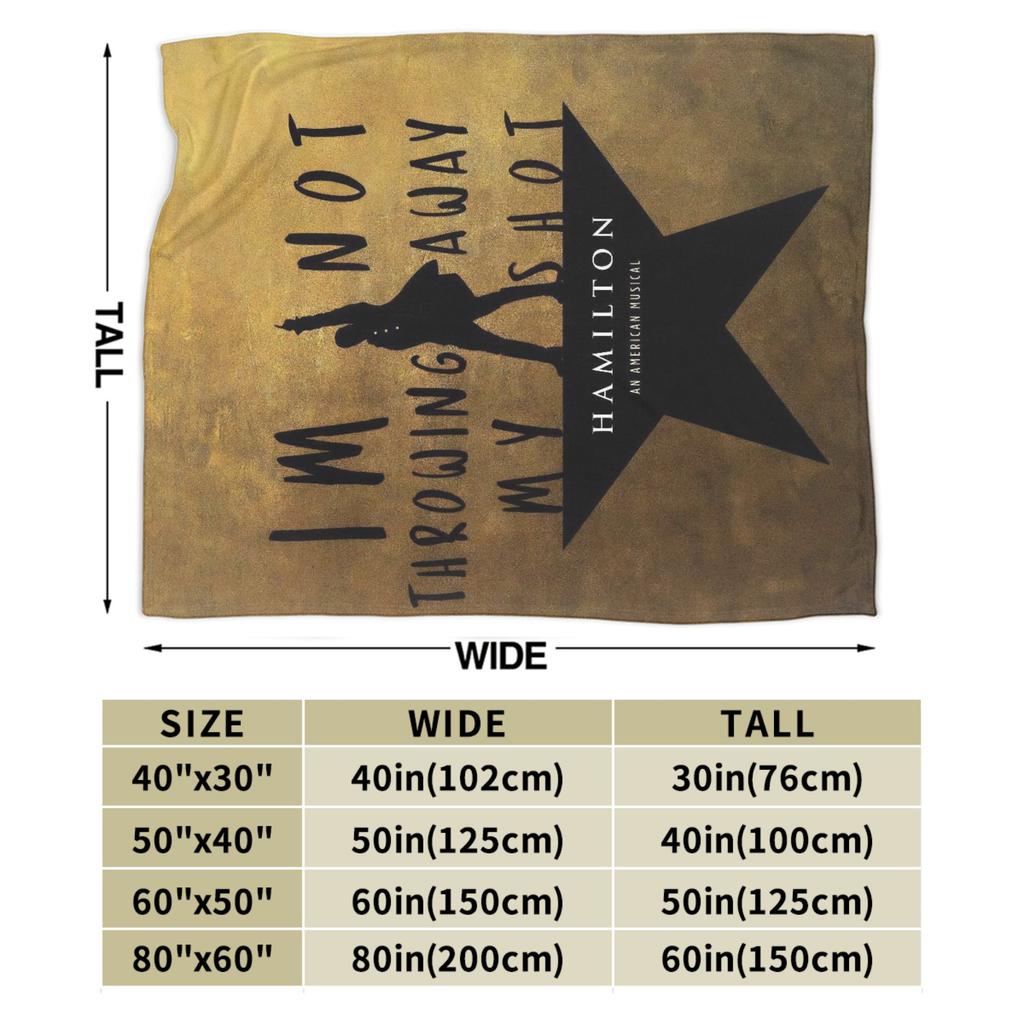 Hamiltons das Musical Flanelldecke Warme Bettwäsche Überwürfe für Draußen Reisen Büro Neuheit Tagesdecke Sofa Bettbezug