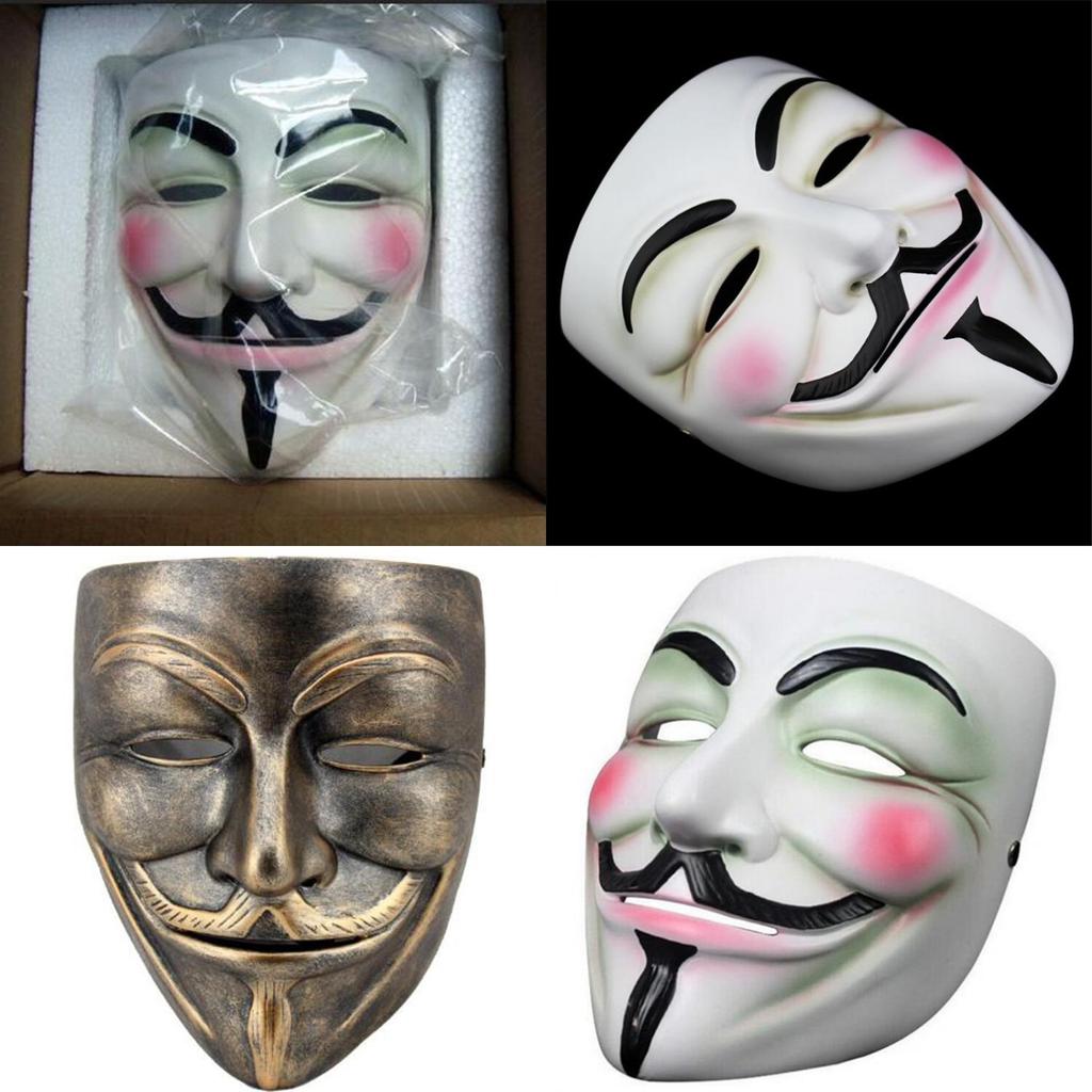 V For Vendetta White Copper V Monster Resin Mask Halloween Party Masquerade Costume Accessory For Cosplay