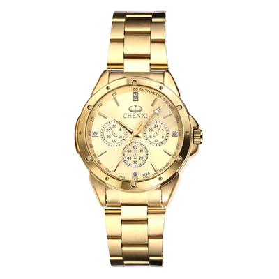 Stainless Steel Waterproof Watch In Analog Quartz Small Seconds Cute Fashion Accessory Perfect for or As a Gift for Her Women's Gold Display,
