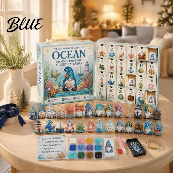Vánoční překvapivé dárky DIY Odpočítávání Falešné diamantové adventní kalendář 24denní trpasličí umělecké ozdoby Kalendářní sada